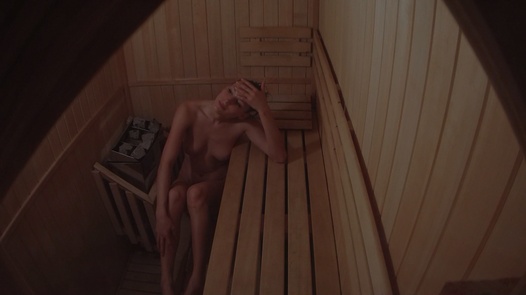 Hot model alone in sauna |  
	2 
