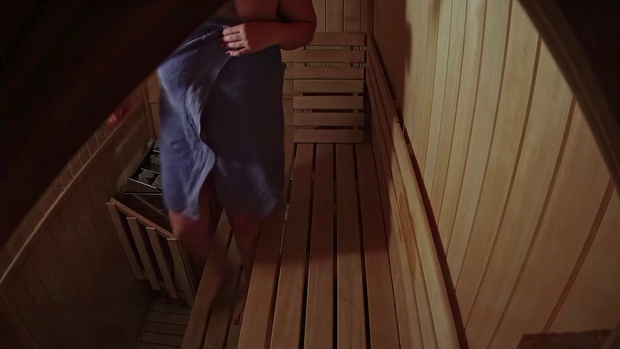 6. Download full pics of Monster Tits Stuck in Tight Sauna! from czechsauna.com