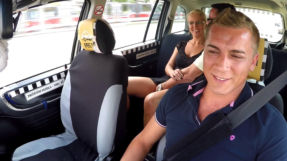 Threesome with a mature nympho :: Czech Taxi.