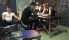 Tattoo Shop Gangbang - Tough Guy's Hairy Hole Gets Jackhammered